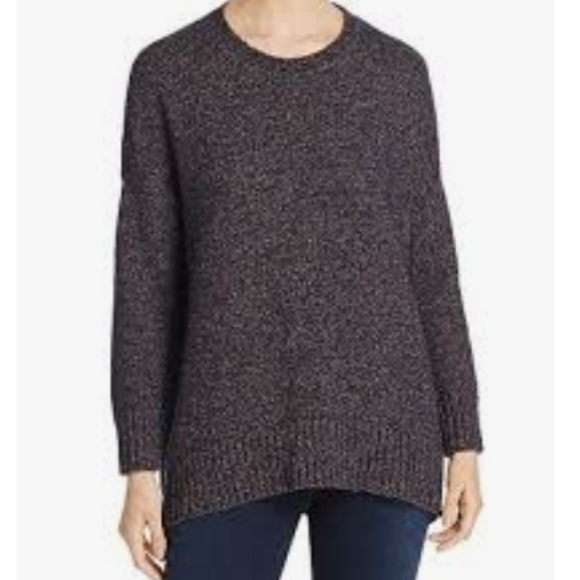 Eileen Fisher Sweaters - Eileen Fisher Linen Blend Chunky Knit Marled Grey Oversized Boxy Cut Sweater S